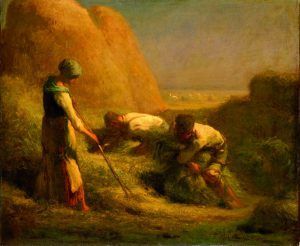 Jean François Millet, Die Kornsammler, 1850, Öl auf Leinwand, 56, 5 x 65 cm (Paris, Musée du Louvre, Département des Peintures)