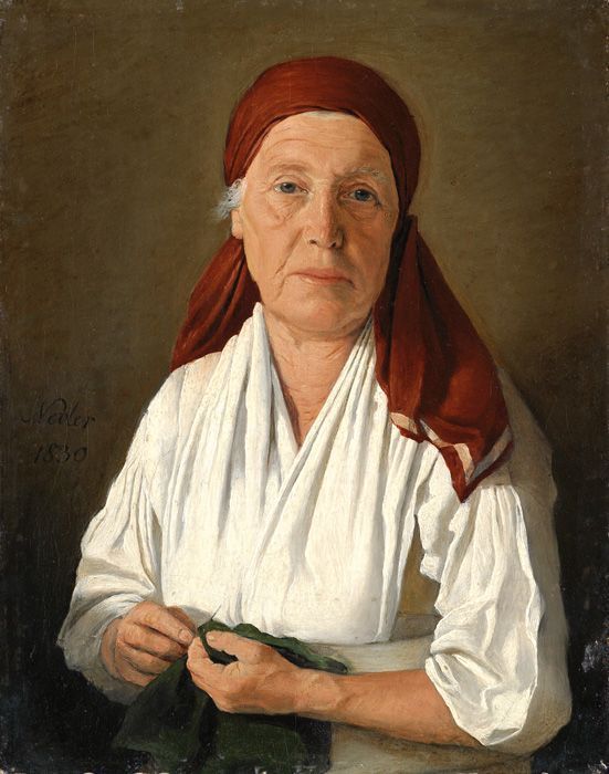 Michael Neder, Alte Frau mit weißer Bluse, 1830, Öl auf Leinwand auf Karton, 18,3 x 14,2 cm © Privatbesitz, Foto: © Belvedere, Wien.