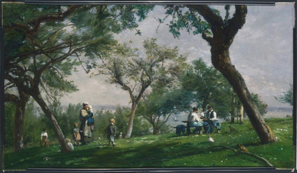 Adolphe-Félix Cals, Paysage, à Saint-Siméon [Landschaft in Saint-Siméon], 1876, Öl auf Leinwand, 36 x 62.5 cm (Philadelphia Museum of Art, John G. Johnson Collection, 1917)
