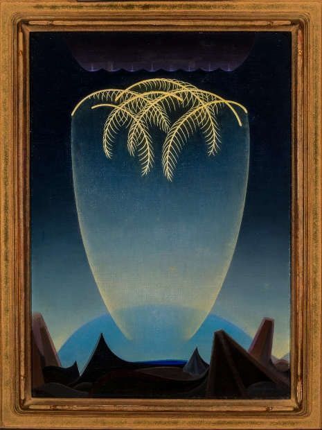 Agnes Pelton, Messengers, 1932, Öl/Lw (Collection of Phoenix Art Museum; Gift of The Melody S. Robidoux Foundation)