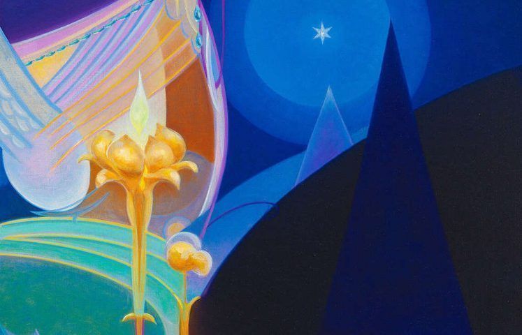 Agnes Pelton, Untitled, Detail, 1931, Öl/Lw, 91.9 × 61.4 cm (Whitney Museum of American Art, New York; purchase, with funds from the Modern Painting and Sculpture Committee 96.175)