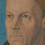 Albrecht Dürer, Jakob Fugger, Detail, um 1520, Tüchlein Leinwandgewebe in Leinwandbindung, 69,4 x 53 cm(Bayerische Staatsgemaeldesammlungen, München)