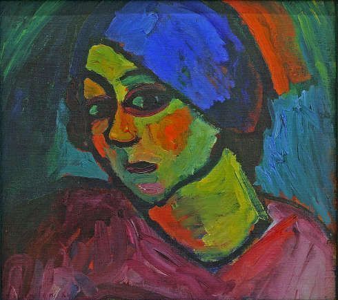 Alexej von Jawlensky, Helene mit blauem Turban, 1911, Öl/Pappe, 48,1 x 53,3 cm (Kunstmuseum Bonn, Dauerleihgabe aus Privatsammlung seit 2003)