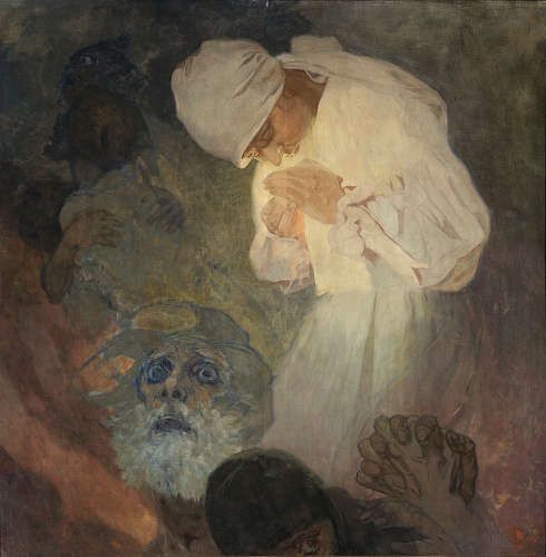 Alfons Mucha, La Lumière de l’espérance [Das Licht der Hoffnung], 1933, Öl/Lw, 96.2 x 90.7 cm (Fondation Mucha, Prag © Mucha Trust 2018)