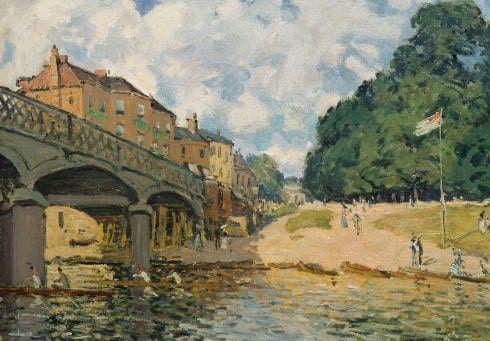 11. Alfred Sisley, Die Brücke von Hampton Court, 1874, Öl auf Leinwand (Wallraf-Richartz-Museum & Fondation Corboud, Köln, Foto: Rheinisches Bildarchiv, Köln)