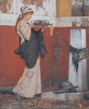 Lawrence Alma-Tadema, A Votive Offering, 1873, Aquarelle auf Papier, 47,3 x 39,4 cm (Lady Lever Art Gallery, National Museums Liverpool, Foto © Courtesy of National Museums Liverpool, Lady Lever Art Gallery)