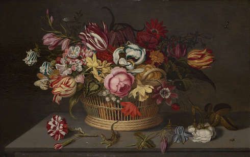 Ambrosius Bosschaert d. J., Blumenstillleben, 1631, Öl/Holz, 36,5 x 60 cm (Kunsthalle Bremen – Der Kunstverein in Bremen)