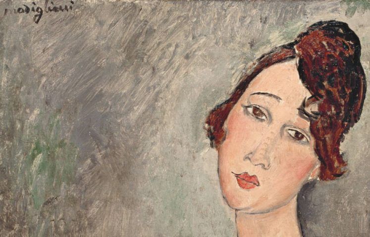 Amedeo Modigliani, Porträt von Dédie, Detail, 1918, Öl auf Leinwand, 92 x 60 cm (Centre Pompidou Paris, 1952 gespendet von Frau und Herrn André Lefèvre)