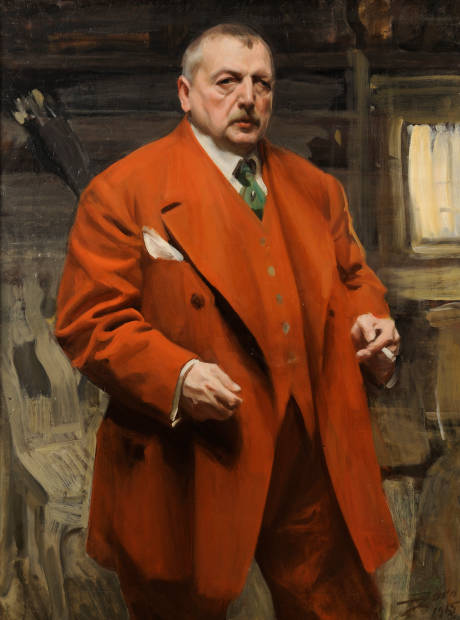 Anders Zorn, Selbstporträt in Rot, 1915, Öl auf Leinwand, 120 x 90 cm (Zornmuseet, Mora © Zornmuseet, Mora)