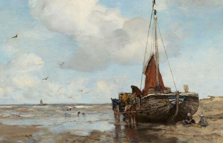 Anton Mauve, Boot am Strand, Detail, 1882, Öl/Lw, 115 x 172 cm (Gemeentemuseum Den Haag. Gift of the Friends of Gemeentemuseum Den Haag, 1887)