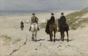 Anton Mauve, Morgenritt am Strand, 1876, Öl auf Leinwand, 43,7 × 68,6 cm (Rijksmuseum, Amsterdam)