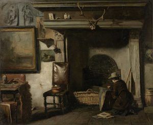 Anton Mauve, Atelier des Haarlemer Malers Pieter Frederik van Os, 1856-1857, Öl auf Papier, 49 × 61cm (Rijksmuseum, Amsterdam)