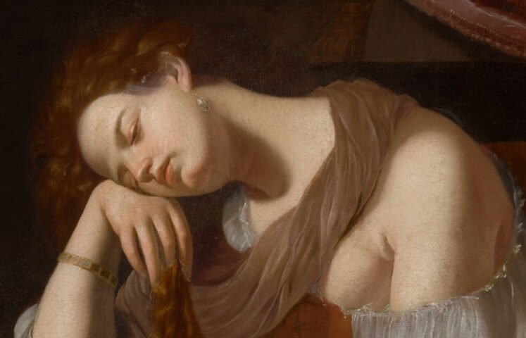 Artemisia Gentileschi, Büßende Maria Magdalena, Detail, 1625–1626, Öl auf Leinwand, 108,8 x 93 cm (Kimbell Art Museum, Kahn Building, South Gallery, Fort Worth, Texas)