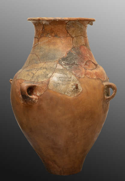 Aufbewahrungsbehälter, spätes Neolithikum, Vinča Kultur, Drenovac, Great Morava valley (municipality of Paraćin, Serbia), 5000 v. Chr. (Inv.Nr. Late Neolithic and Eneolithic Collection, Temp. Inv. Nr. 04_880088, National Museum, Belgrad)