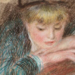 Auguste Renoir, Junge Frau lehnt sich über einen Balkon, auch bekannt als La Loge, Detail, 1879 (© 2025 Fondation Bemberg / Mathieu Lombard)