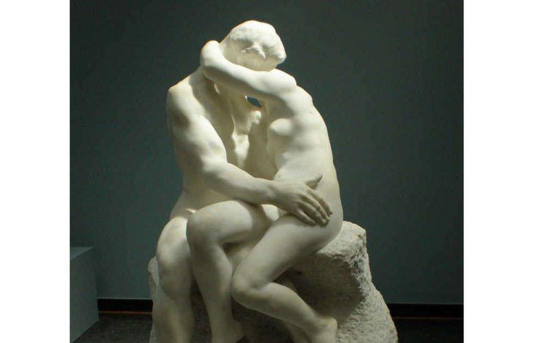Auguste Rodin, Der Kuss, Detail, 1886, Marmor, dritte Kopie der Skulptur (Ny Carlsberg Glyptotek, Kopenhagen), Foto: Philipp Weissenbacher