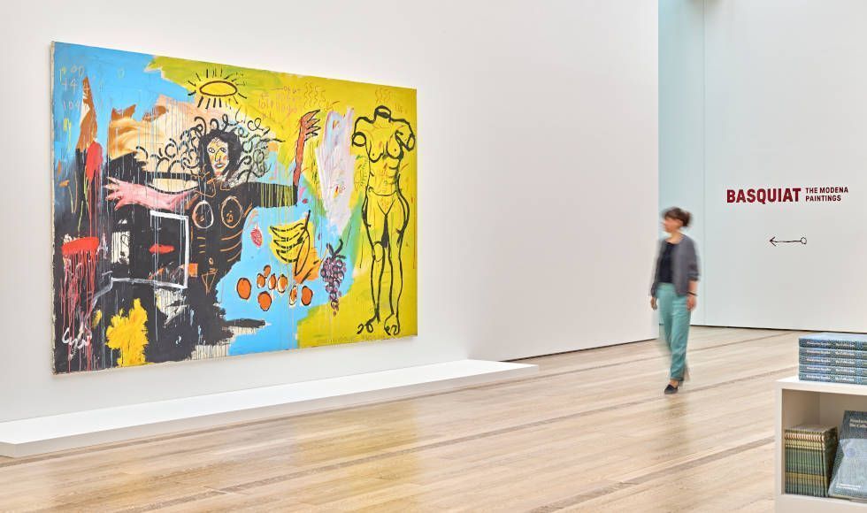 Basquiat, Untitled (Woman with Roman Torso [Venus]), 1982, Installationsansicht Basquiat. The Modena Paintings in der Fondation Beyeler, Riehen/Basel 2023 © Estate of Jean-Michel Basquiat, Foto: Mark Niedermann