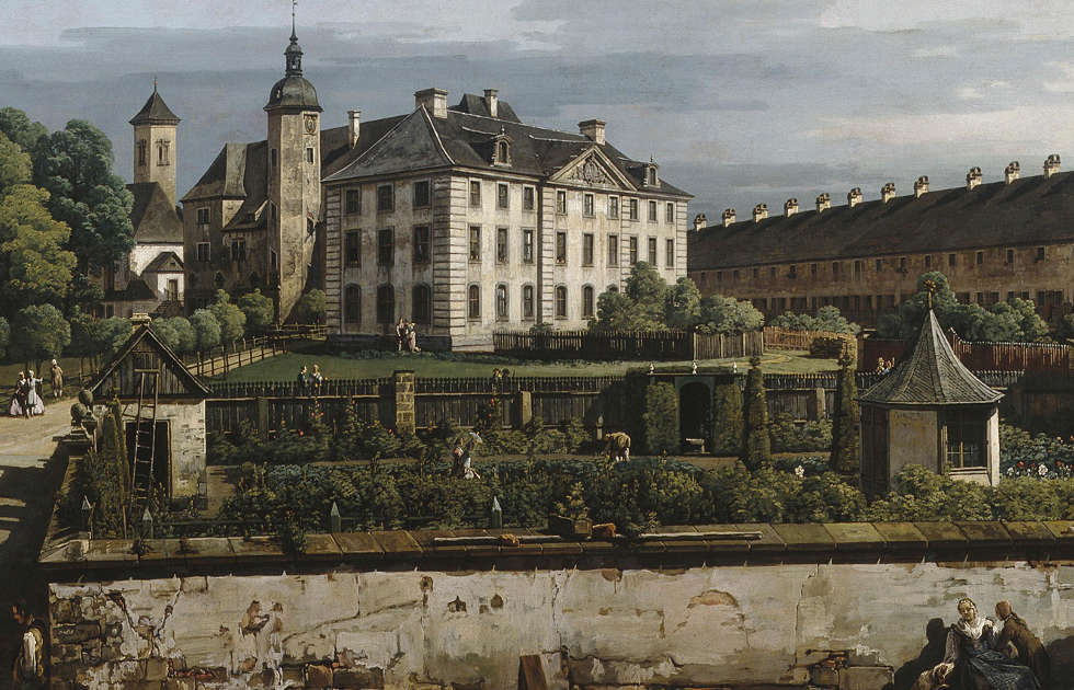 Bernardo Bellotto, Festung Königstein: Hof mit Brunnenhaus, Detail, 1756–1758, Öl/Lw, 133.9 × 238 cm (Manchester Art Gallery © Manchester Art Gallery, UK / Bridgeman Images)