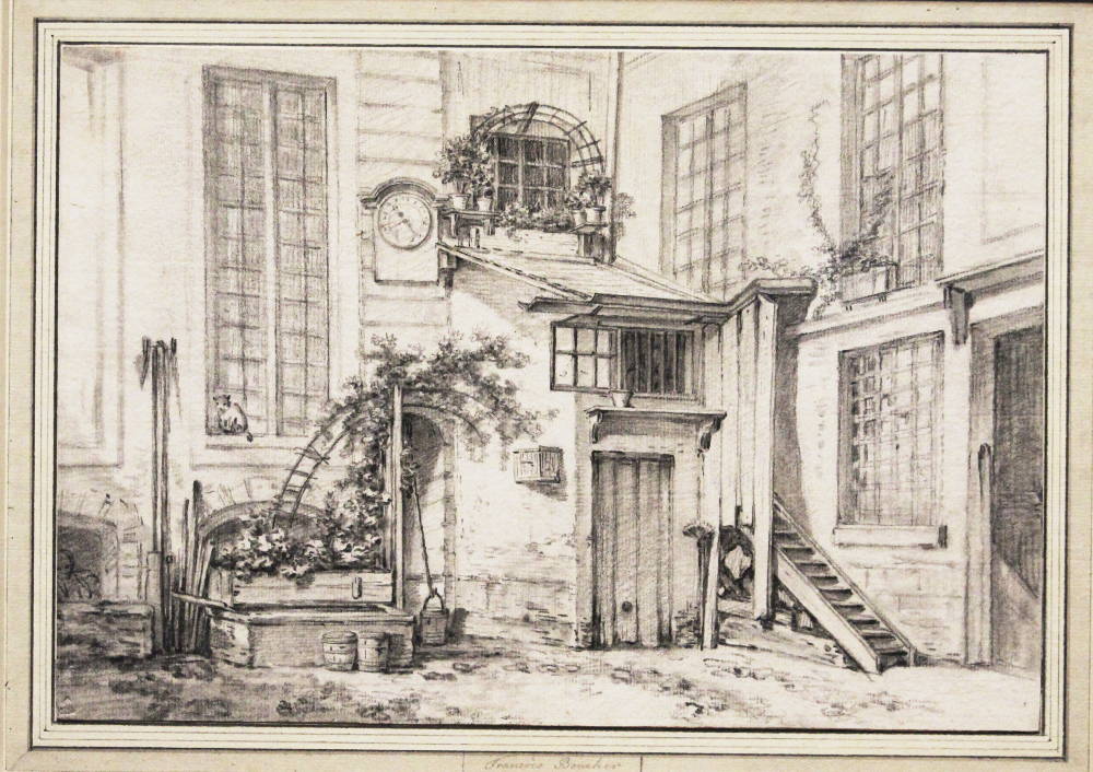 François Boucher, Blick in den Innenhof eines Hauses, um 1750–1755 (Albertina, Wien; Foto: Alexandra Matzner, ARTinWORDS)