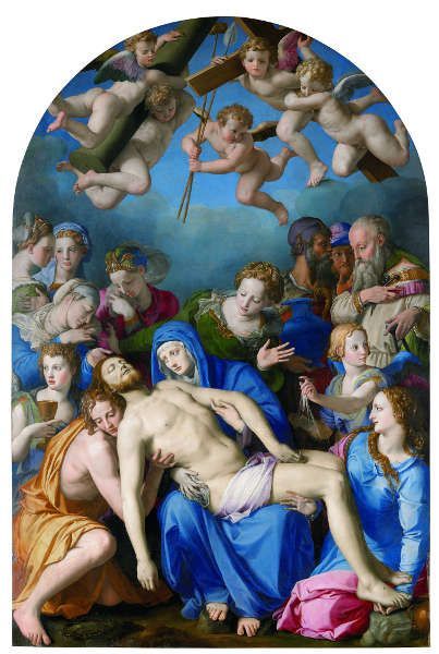 Bronzino (Agnolo di Cosimo; Florenz 1503-1572), Beweinung, um 1543–1545, ÖlHolz, 268 x 173 cm (Besançon, Musée des Beaux-Arts et d’Archéologie, Inv. D.799.1.29)