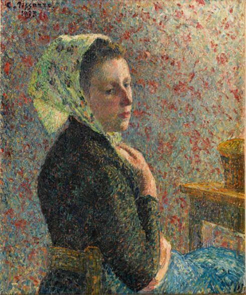Camille Pissarro, Frau mit grünem Schal [Femme au fichu verte], 1893, Öl auf Leinwand, 65,5 x 54,5 cm (Paris, musée d'Orsay, Photo © RMN-Grand Palais (musée d'Orsay) - © Franck Raux)