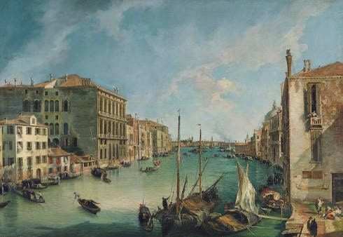 Giovanni Antonio Canal, genannt Canaletto, Ansicht des Canale Grande von San Vio, Venedig, 1723/1724, Öl auf Leinwands, 141 x 205 cm (© Museo Nacional Thyssen-Bornemisza, Madrid)