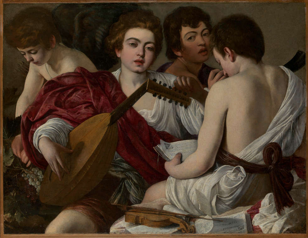 Caravaggio, Musiker, 1595, Öl, 92.1 x 118.4 cm (Metropolitan Museum of Art, New York)