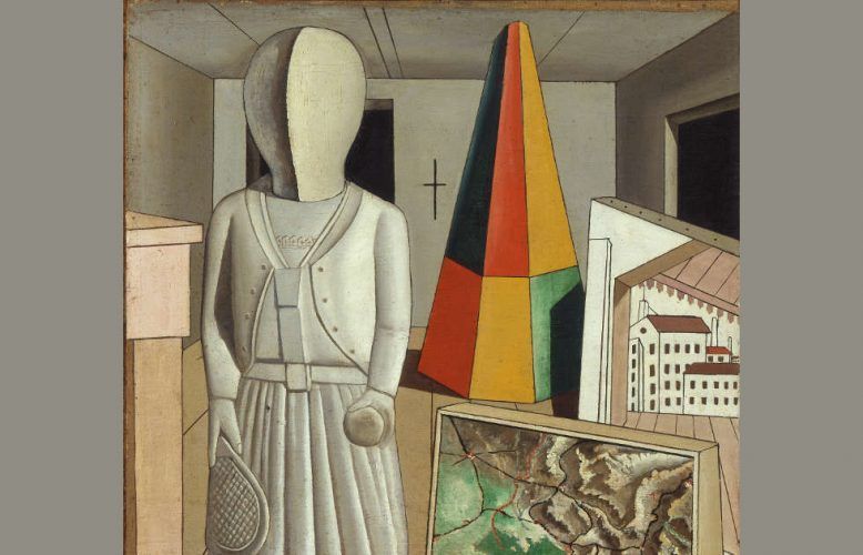 Carlo Carrà, La musa metafisica [Die metyphysische Muse], Detail, 1917, Öl/Lw, 90 x 66 cm (Mailand, Pinacoteca di Brera)