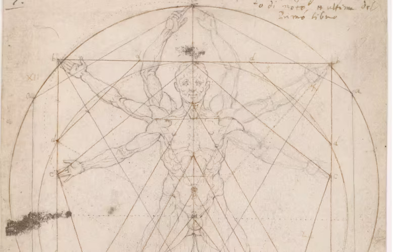 Carlo Urbino, Quinta figura et principio di moto et ultima del primo libro, Detail, um 1560–1570, Codex Huygens, fol. 7, 188 x 133 mm (The Morgan Library, New York, 2006.14:7)