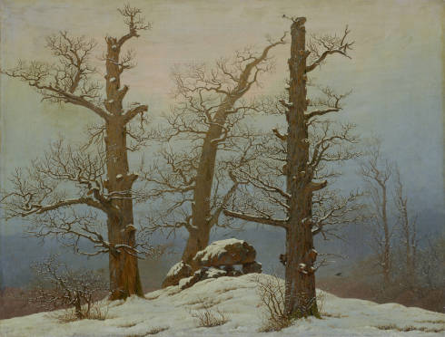 Caspar David Friedrich, Hünengrab im Schnee, 1807 (© Albertinum | GNM, Staatliche Kunstsammlungen Dresden, Foto: Elke Estel/Hans-Peter Klut)