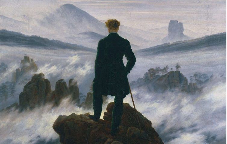 Caspar David Friedrich, Wanderer über dem Nebelmeer, Details, um 1817 (© SHK/Hamburger Kunsthalle/bpk, Foto: Elke Walford)
