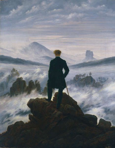 Caspar David Friedrich, Wanderer über dem Nebelmeer, um 1817 (© SHK/Hamburger Kunsthalle/bpk, Foto: Elke Walford)