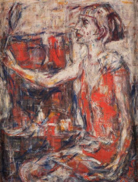 Christian Rohlfs, Frau mit Spiegel, 1928, Öl auf Leinwand, 79,5 × 60,5 cm (Sammlung Fritz und Hermi Schedlmayer, Foto: Erich Hussmann, image industries)