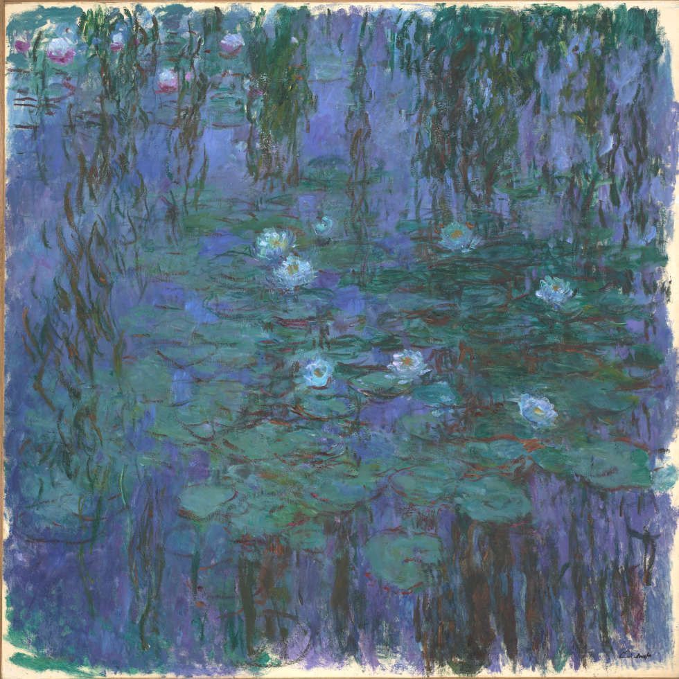 Claude Monet, Blaue Seerosen [Nymphéas bleus], 1916–1919, Öl/Lw, 204 x 200 cm (Paris, Musée d’Orsay © Musée d’Orsay, Dist. RMN-Grand Palais / Patrice Schmidt)