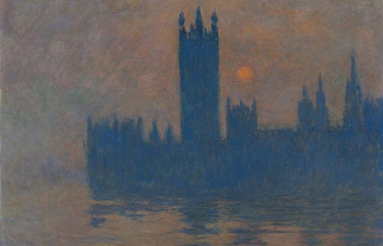 Claude Monet, Das Parlament, Sonnenuntergang, Detail, 1904 (Kunstmuseen Krefeld, Foto: Kunstmuseen Krefeld - Volker Döhne – ARTOTHEK)