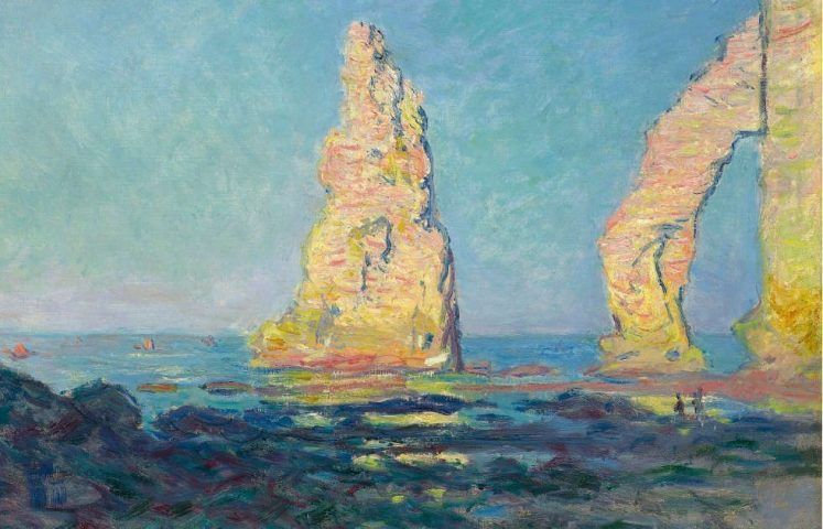 Claude Monet, Aiguille d’Étretat, marée basse [Felsnadel von Étretat bei Ebbe], Detail, 1883, Öl auf Leinwand, 60 x 81 cm (Privatsammlung, Foto: Alexandra Matzner, ARTinWORDS)