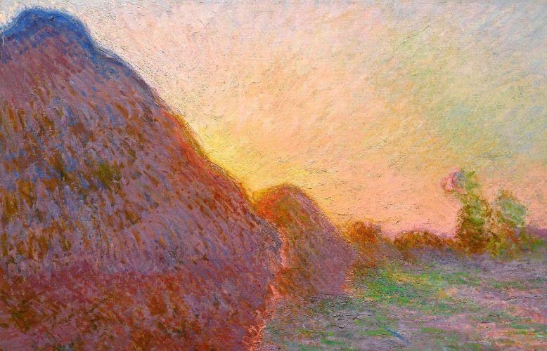 Claude Monet, Meule [Getreideschober], Detail, 1891, Öl auf Leinwand, 72.7 x 92.6 cm (Privatbesitz © Courtesy Sotheby’s New York)