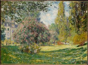 Claude Monet, Paysage: Le parc Monceaux [Landschaft: Der Park Monceaux], 1876, Öl auf Leinwand, 59.7 x 82.6 cm (Metropolitan Museum of Art, New York, Bequest of Loula D. Lasker, New York City, 1961)