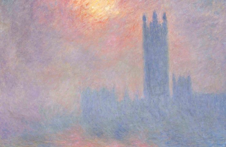 Claude Monet, London, das Parlament, Sonnenloch im Nebel, Detail, 1904, Öl/Lw, 81,5 x 92,5 cm (Musée d’Orsay, Paris)