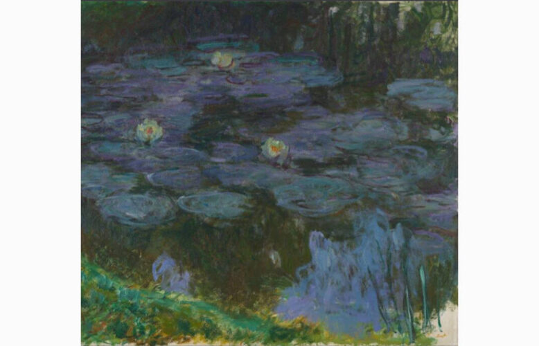 Claude Monet, Seerosen, 1917, Öl/Leinwand, 148.5 × 164 cm (Leihgabe aus einer Privatsammlung, The National Gallery of Art, London)