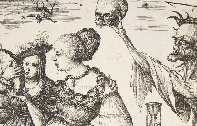 Daniel Hopfer, Tod und Teufel überraschen zwei Frauen, Detail, 1500–1510, Radierung (The Metropolitan Museum of Art, New York)