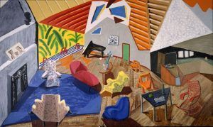 David Hockney, Large Interior, Los Angeles, 1988, Öl, Tusche und collagiertes Papier auf Leinwand, 183,50 x 305,40 cm © David Hockney Collection Metropolitan Museum of Art, New York