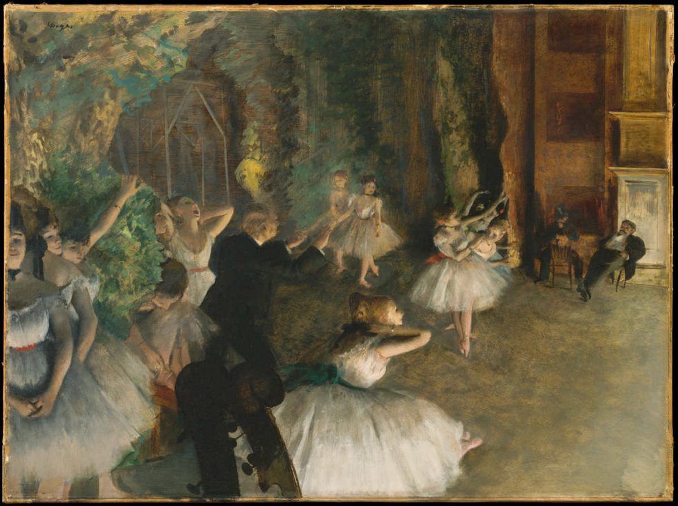 Edgar Degas, Répétition de ballet [Ballettprobe], um 1874, Öl auf Leinwand, 54.3 x 73 cm (Metropolitan Museum of Art, New York, H. O. Havemeyer Collection, Gift of Horace Havemeyer, 1929)