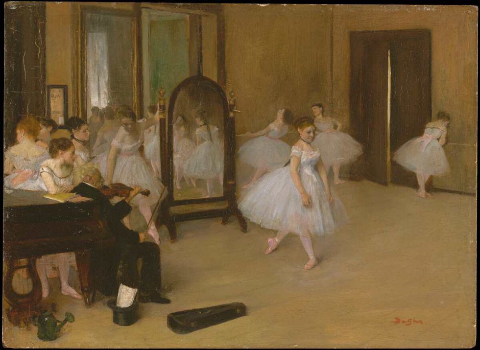 Edgar Degas, Classe de danse [Tanzklasse], um 1870, Öl auf Leinwand, 19.7 x 27 cm (Metropolitan Museum, New York, H. O. Havemeyer Collection, Bequest of Mrs. H. O. Havemeyer, 1929)