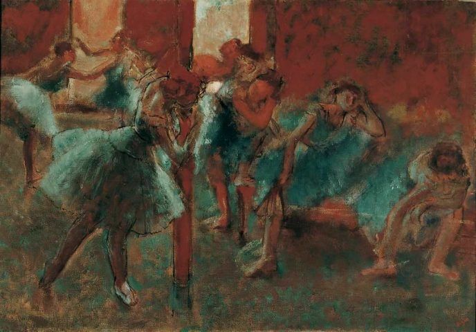 Edgar Degas, Tänzerinnen im Probensaal, 1895/96, Öl auf Leinwand, 70,5, x 100,5 cm (Von der Heydt-Museum Wuppertal Foto: Medienzentrum/Antje Zeis-Loi)