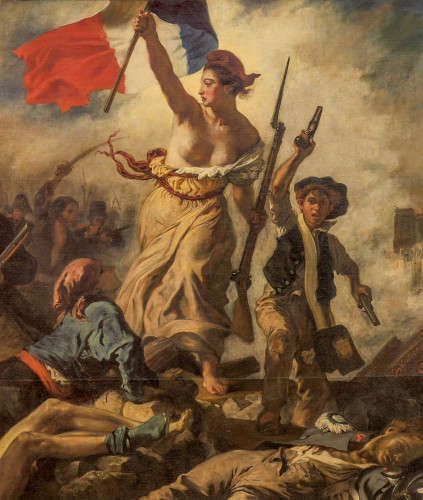 Eugène Delacroix, Die Freiheit führt das Volk, 28 Juli 1830, Detail (Musée du Louvre, département des Peintures © Musée du Louvre, dist. RMN / Angèle Dequier)