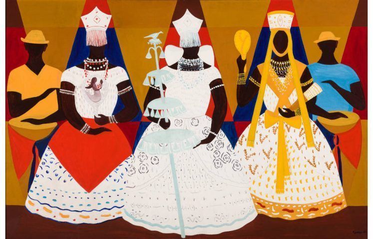 Djanira da Motta e Silva, Três Orixás, 1966, Öl auf Leinwand, 130,5 x 195,5 cm (Pinacoteca do Estado de São Paulo, São Paulo)