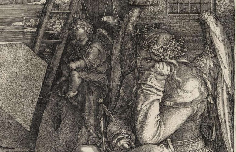 Dürer, Melancholia I, Detail (Hamburger Kunsthalle)