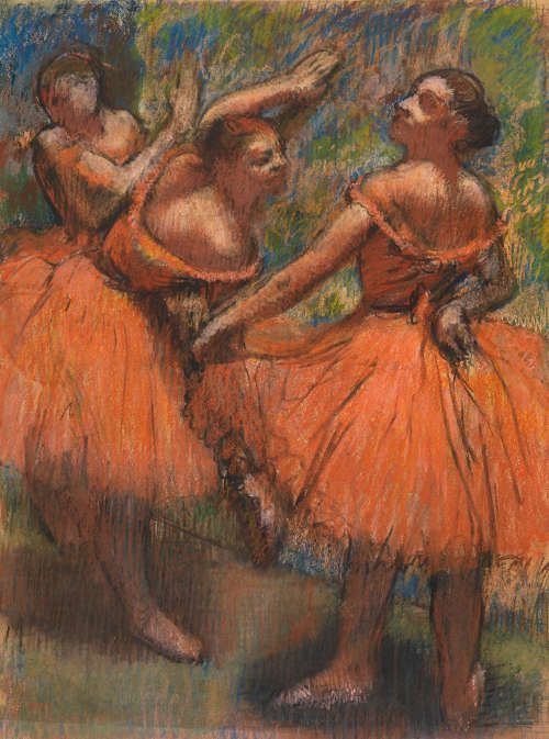 Edgar Degas, Die roten Ballettröcke, um 1900, Pastell auf Papier, 76.8 × 57.8 cm (The Burrell Collection, Glasgow (35.243) © CSG CIC Glasgow Museums Collection)