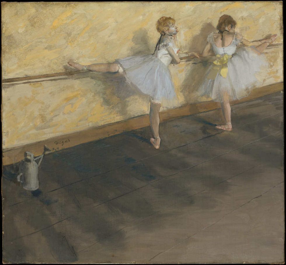 Edgar Degas, Danseuses à la barre [Tänzerinnen an der Stange], 1876/77, Öl auf Leinwand, 75.6 x 81.3 cm (H. O. Havemeyer Collection, Bequest of Mrs. H. O. Havemeyer, 1929)